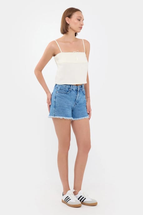 Gestreifter Quadrat-Ausschnitt Träger Crop-Top - Image 4