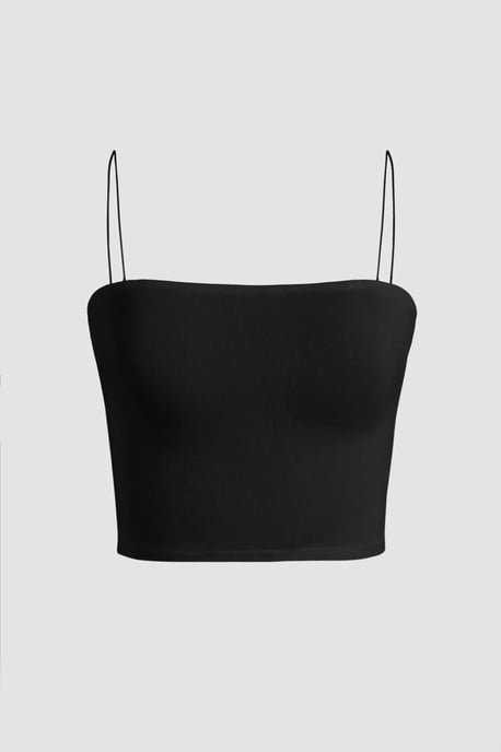 Rechteckiger Kragen Cropped Top - Image 1