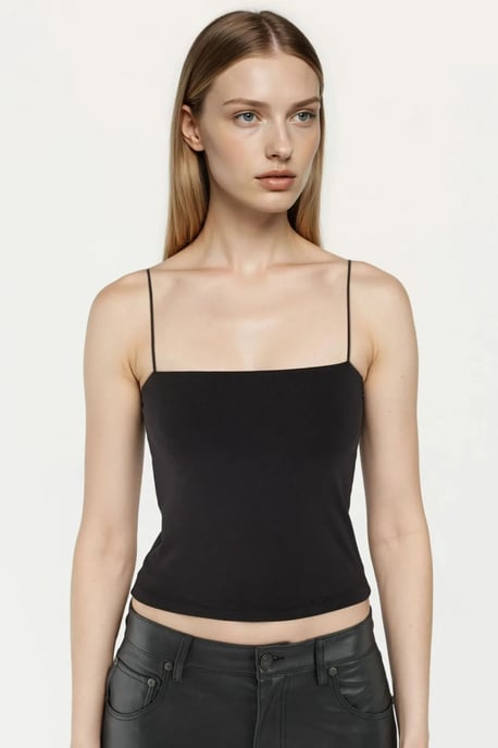 Rechteckiger Kragen Cropped Top - Image 2