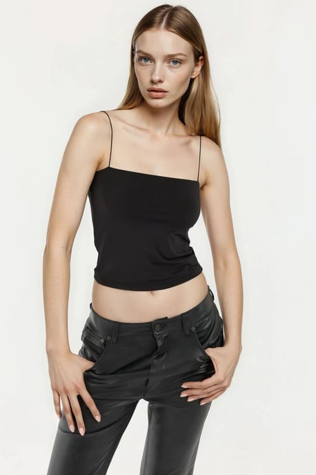 Rechteckiger Kragen Cropped Top - Image 6