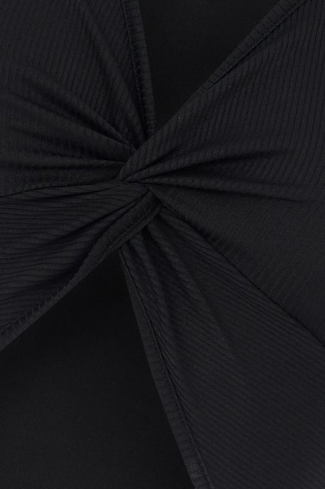Solides Rippen-Twist-Front-Crop-Top - Image 5