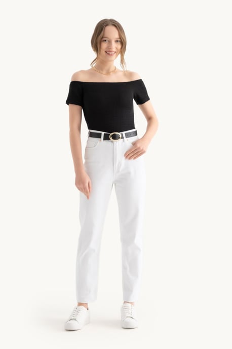 Schulterfreies Kurzarm-Crop-Top - Image 2
