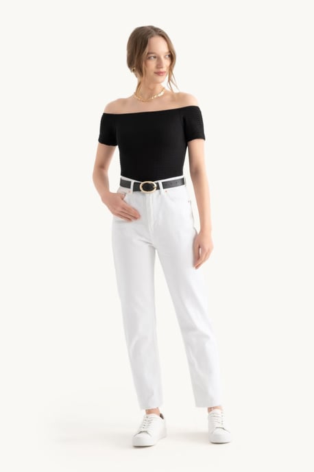 Schulterfreies Kurzarm-Crop-Top - Image 3