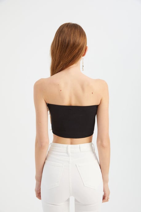 Trägerloses Basic-Crop-Top - Image 4