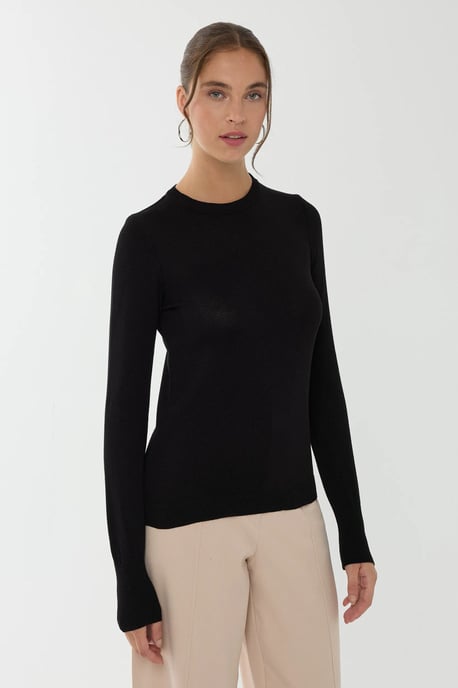 Schlankes Fit Rundhals-Viskose-Top - Image 2