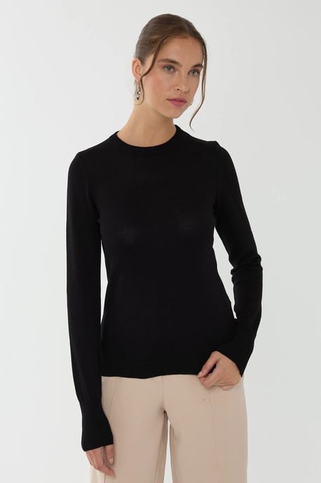 Schlankes Fit Rundhals-Viskose-Top - Image 3