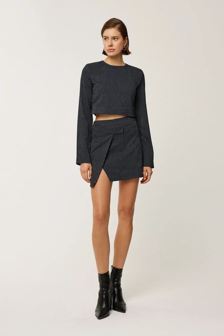 Gestreifte Rundhalsbluse - Image 2
