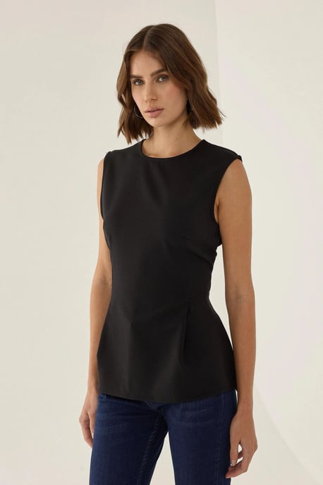 Schwarzes Peplum-Top - Image 1