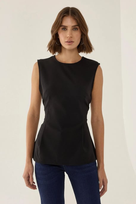 Schwarzes Peplum-Top - Image 2