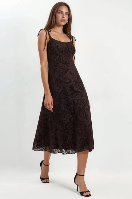Blumiges A-Linien Tüll-Midikleid - Image 2