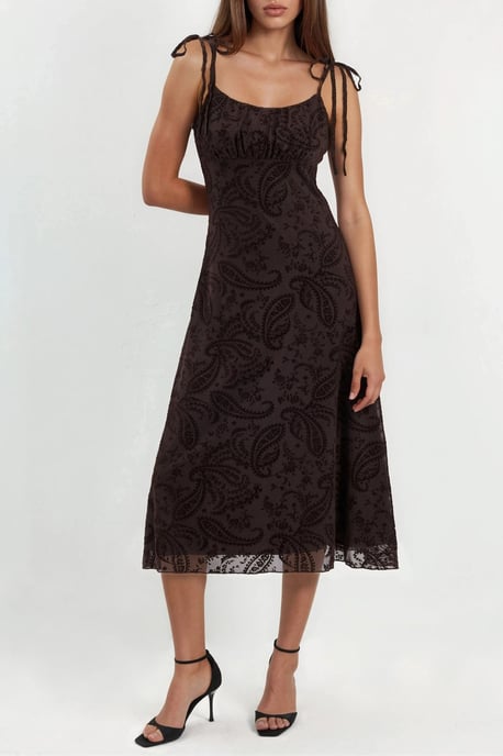 Blumiges A-Linien Tüll-Midikleid - Image 4