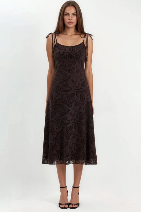 Blumiges A-Linien Tüll-Midikleid - Image 5