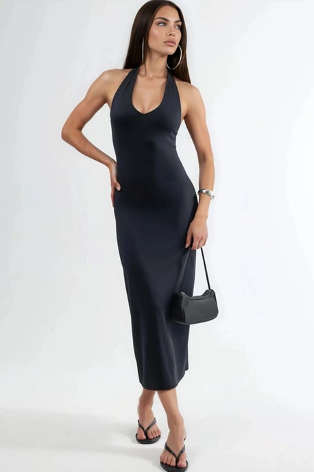 Halter-Neck Midi Bodycon Kleid - Image 1