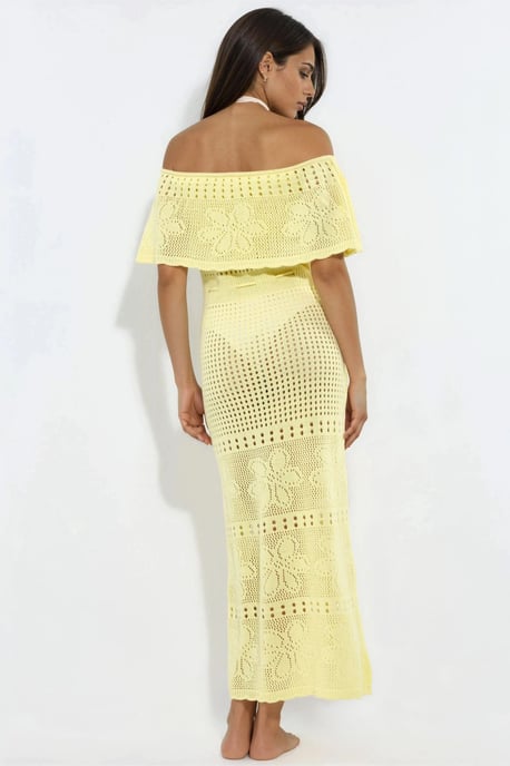 Strick Maxi Bardot Neck Strandkleid - Image 3