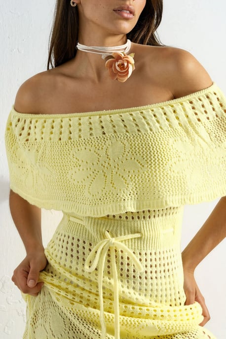 Strick Maxi Bardot Neck Strandkleid - Image 6