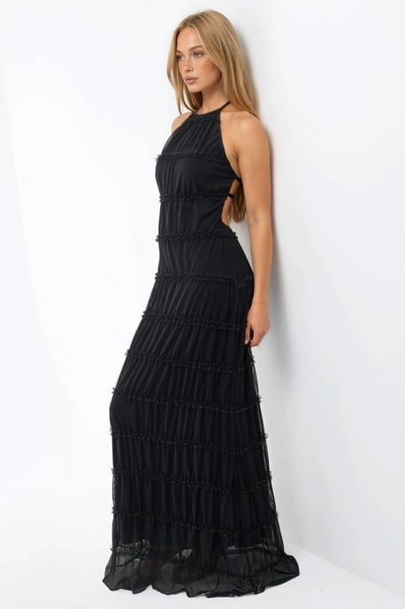 Halterneck Texturiertes Maxikleid - Image 2