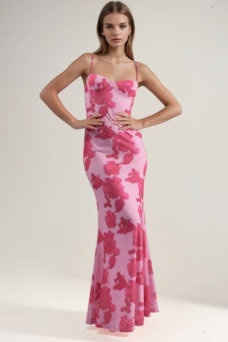 Maxikleid mit floralen Herzmuster - Image 2