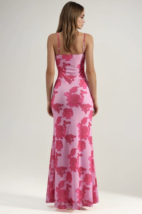 Maxikleid mit floralen Herzmuster - Image 3