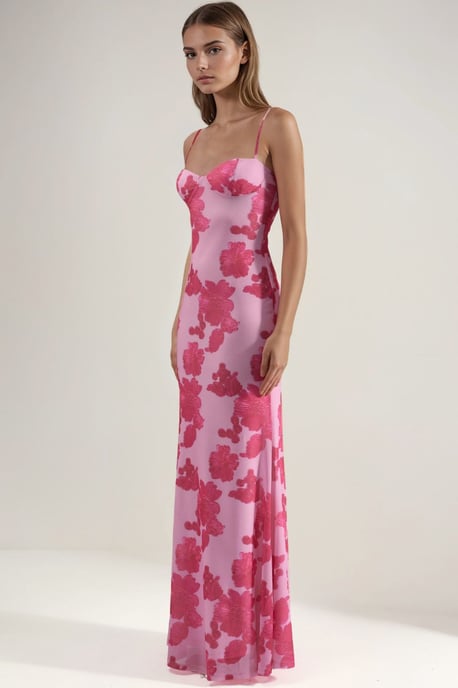 Maxikleid mit floralen Herzmuster - Image 4