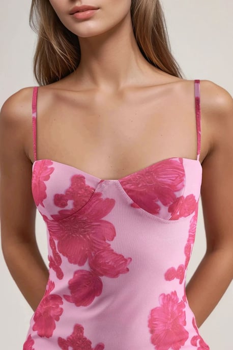 Maxikleid mit floralen Herzmuster - Image 5
