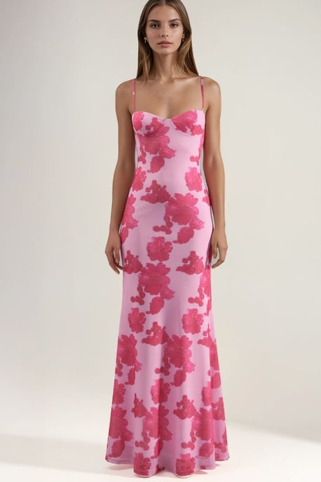 Maxikleid mit floralen Herzmuster - Image 6