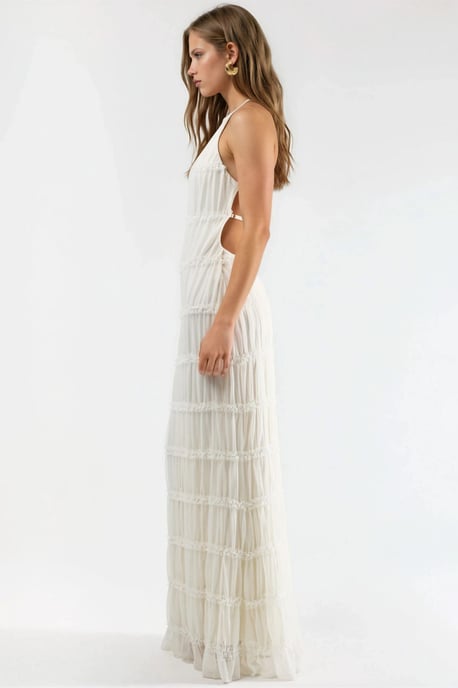 Halter-Neck Strukturiertes Maxikleid - Image 3