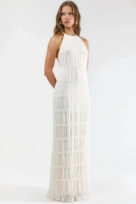 Halter-Neck Strukturiertes Maxikleid - Image 5