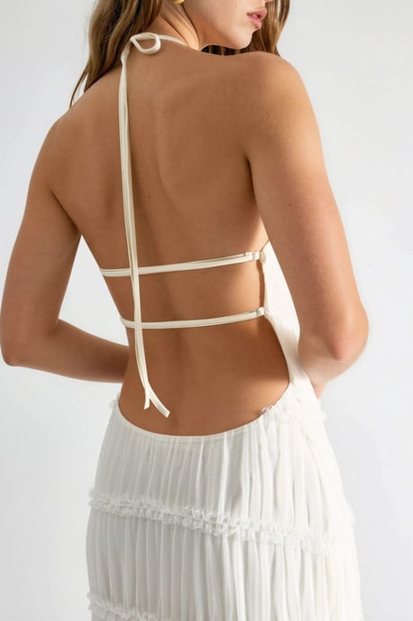Halter-Neck Strukturiertes Maxikleid - Image 6