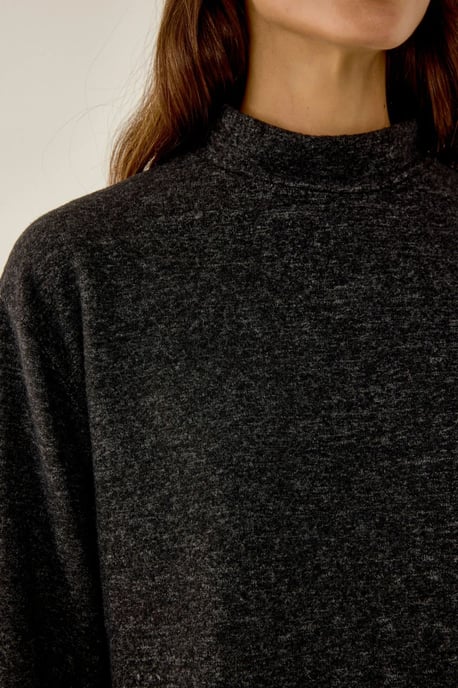 Lässige Passform Halb-Stehkragen Cropped Bluse - Image 5