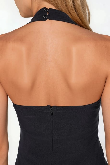 Mini-Kleid mit schmalem Hals und Bengalin-Stoff - Image 4