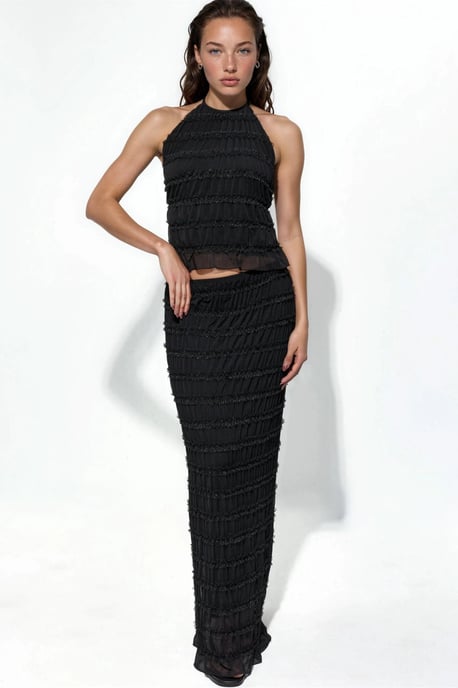 Tüll-Maxikleid mit niedrigem Bund - Image 2