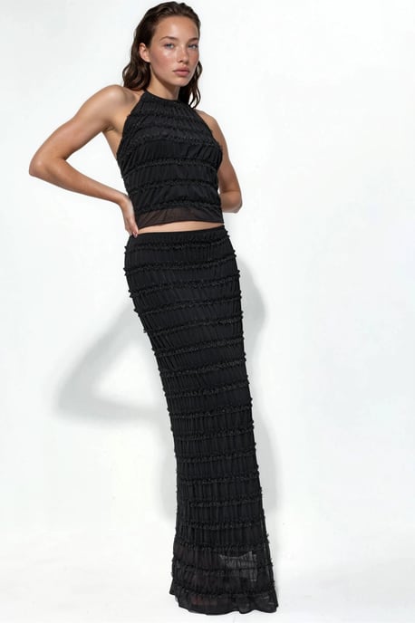 Tüll-Maxikleid mit niedrigem Bund - Image 3