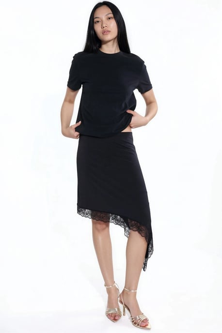 Asymmetrischer Rock mit Spitze - Image 3