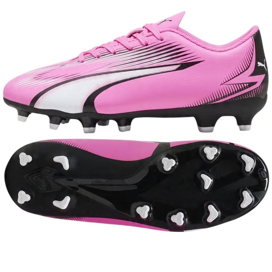 Puma - Kinder Fußballschuhe mit festem Boden "Ultra Play" (Pink/Schwarz/Weiß) - Image 3