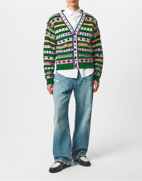 Fairisle-Jacquard-Strickjacke - Image 2