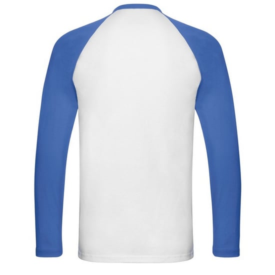 Fruit of the Loom - "Valueweight" T-Shirt für Herren - Baseball Langärmlig (Weiß/Königsblau) - Image 2