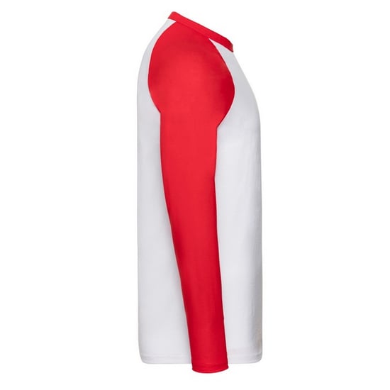 Fruit of the Loom - "Valueweight" T-Shirt für Herren - Baseball Langärmlig (Weiß/Rot) - Image 3