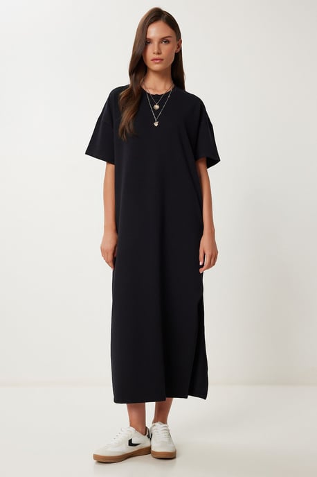 Midi Baumwollkleid mit Schlitz - Image 2