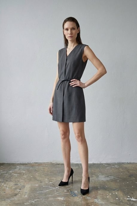 Gürteltes Midi-Shift-Kleid - Image 4