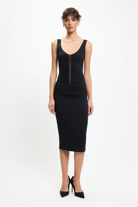 BENU Schwarzes Kleid mit Häkchen - Image 6