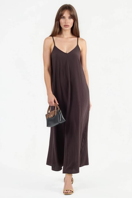 V-Ausschnitt Midi-Überwurfkleid - Image 4