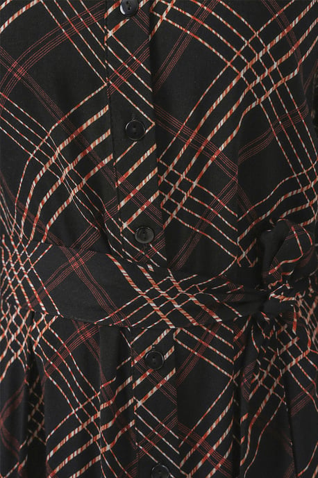 Kariertes Midi-Hemdkleid mit Knopfverschluss - Image 5