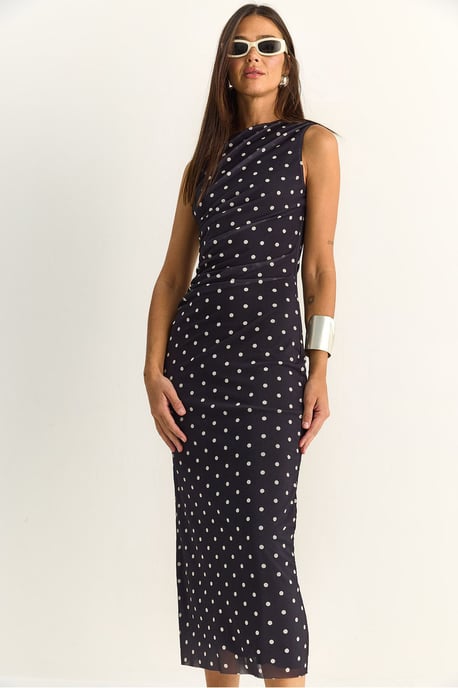Punktemuster Bodycon Midi-Kleid - Image 5