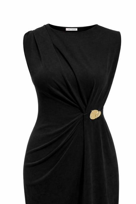 Tailliertes Midi-Kleid mit Rundhalsausschnitt - Image 2