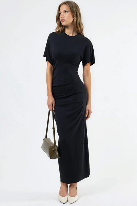 Einfarbiges Bodycon-Midikleid mit Rundhalsausschnitt - Image 6