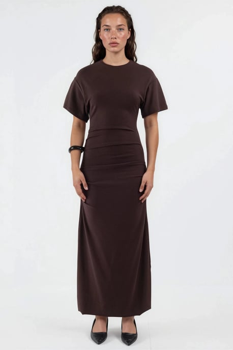 Einfarbiges Bodycon-Midikleid mit Rundhalsausschnitt - Image 6