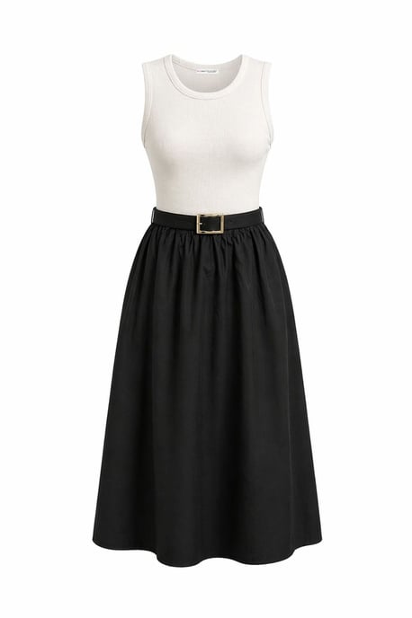 A-Linien-Midikleid mit Gürtel - Image 1