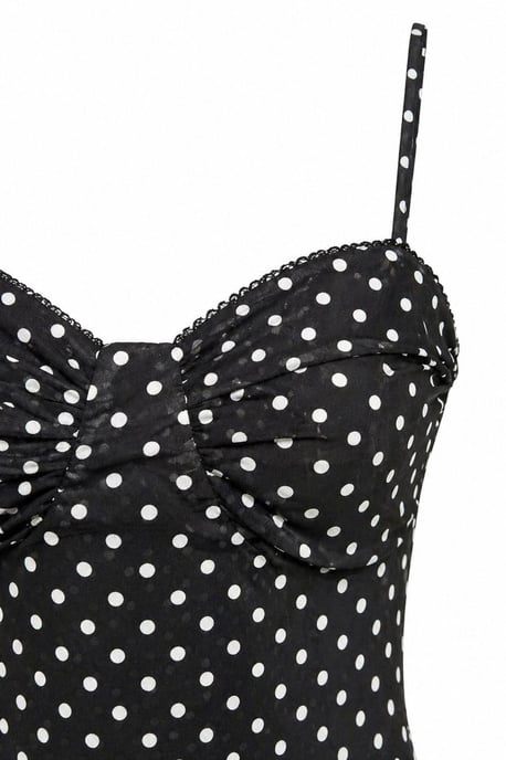 Hüftfreies Polka-Dot-Tüll-Midi-Kleid - Image 2