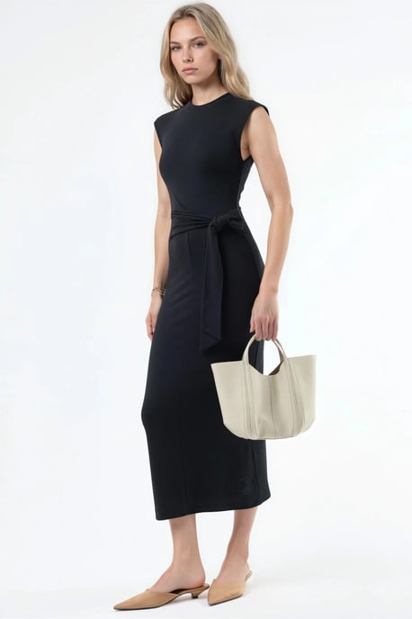 Midi-Kleid mit Bindungsdetails - Image 1