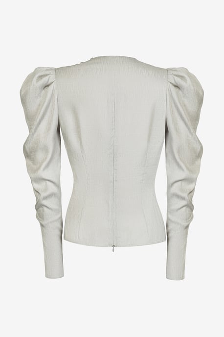 BENU Perlenfarbene Bluse mit Knöpfen - Image 4
